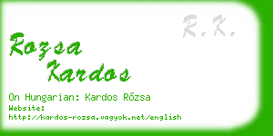 rozsa kardos business card