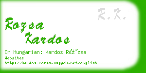 rozsa kardos business card